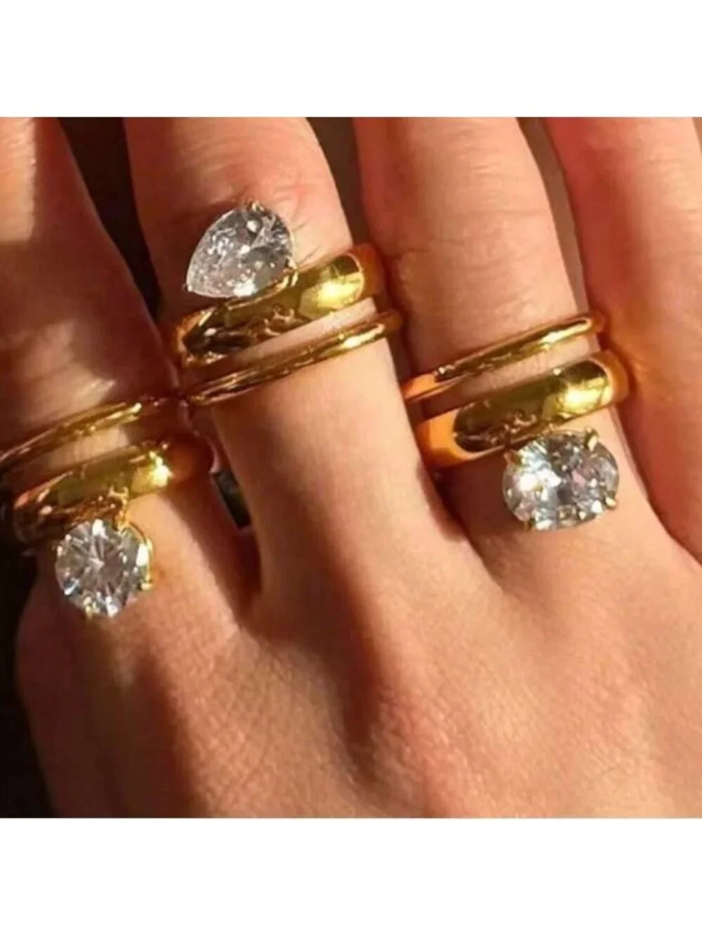 Gold and Silver Ring Set Q630
